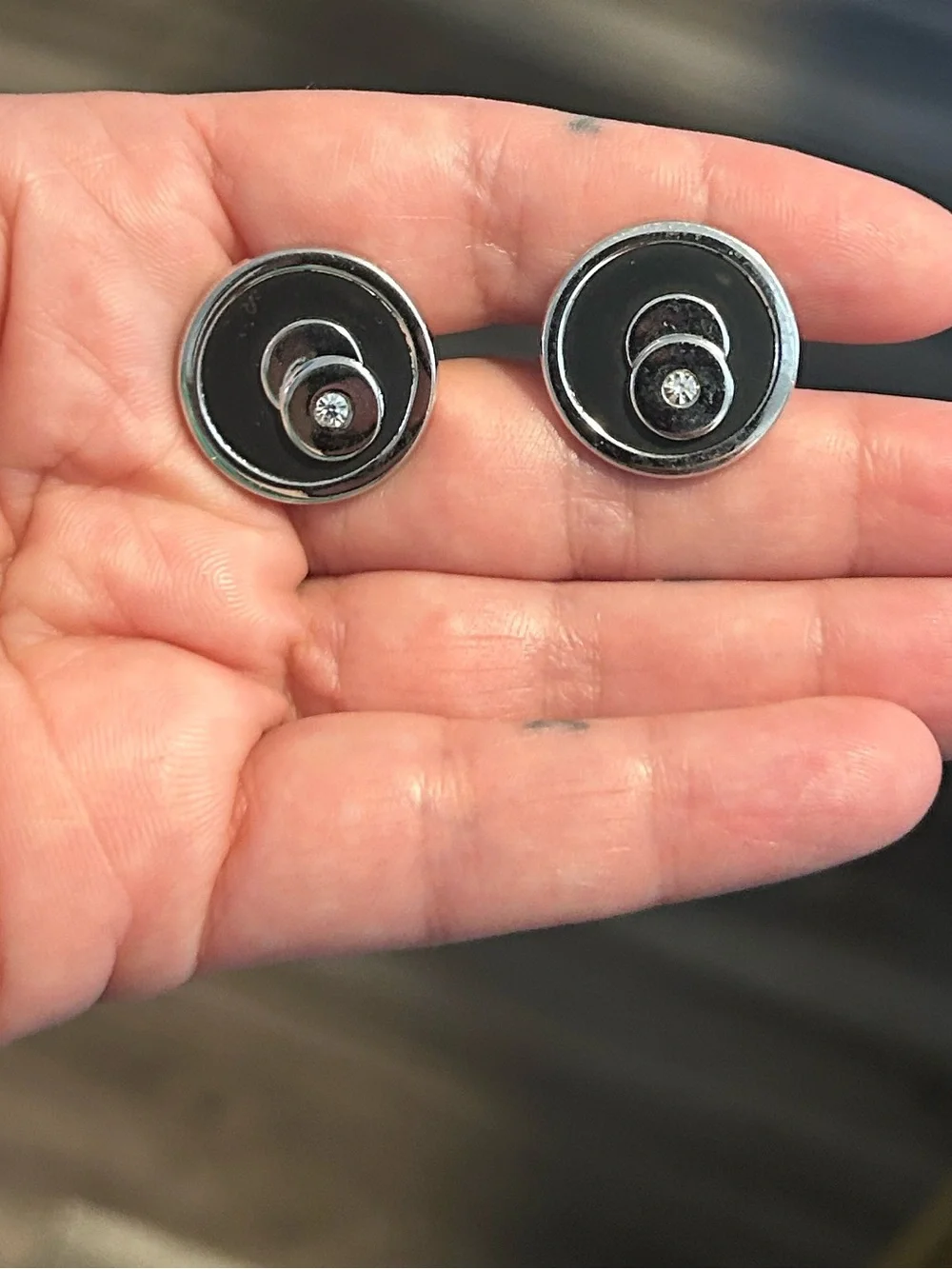 Crystal circle cufflinks